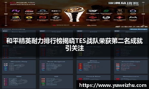 和平精英耐力排行榜揭晓TES战队荣获第二名成就引关注
